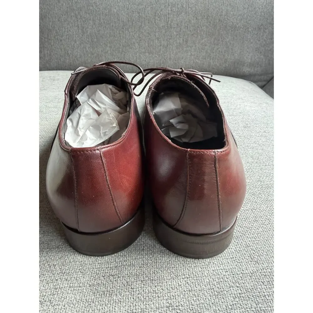 Bruno Magli Adriano Leather Cap Toes Oxford Shoe Men's 12 Brown Classic Elegant